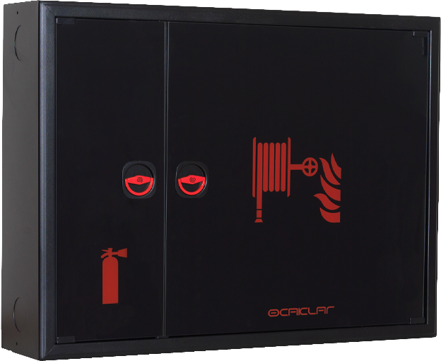 ორკარიანი სახანძრო კარადა შავი დახურული